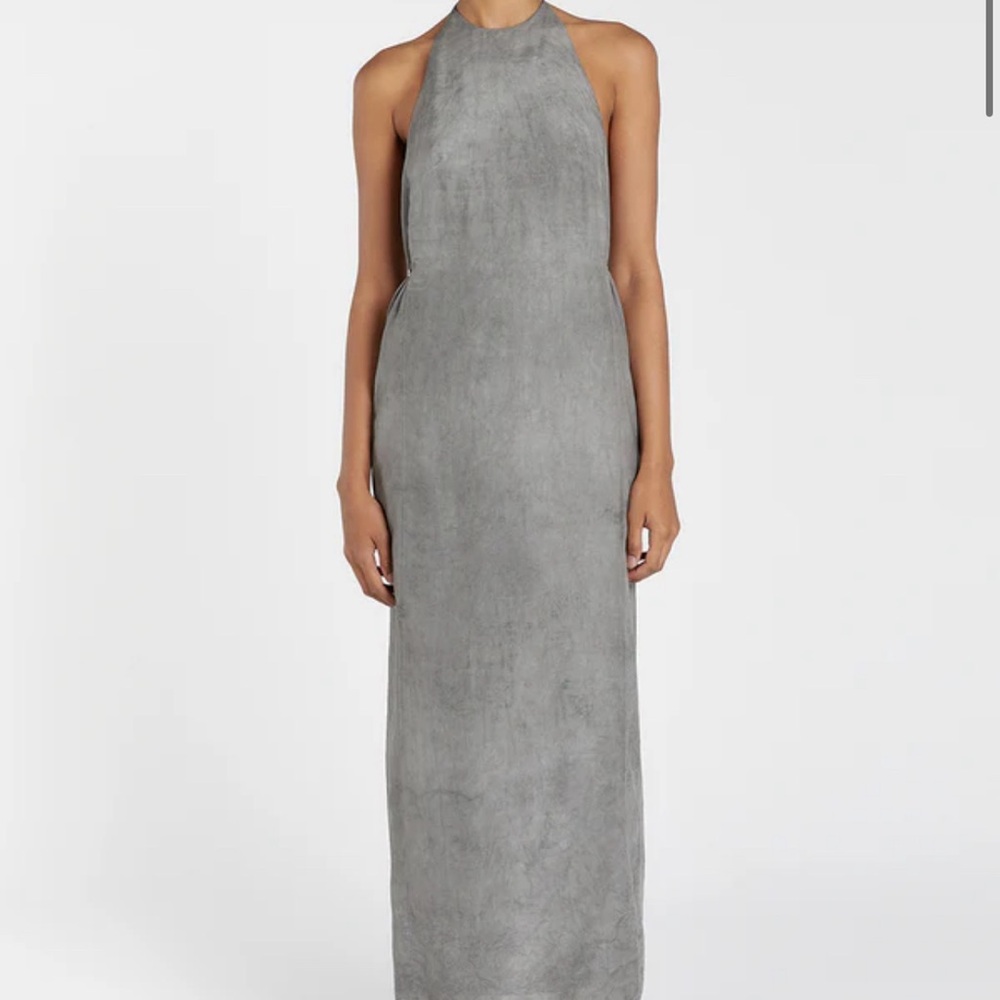 DISSH Silver Sheath Halter Dress